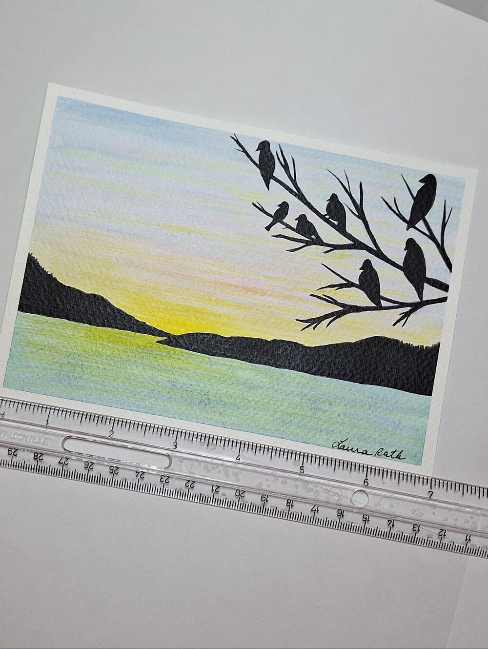 "The Isles" Hand-painted gouache painting - Picture 11 of 11
